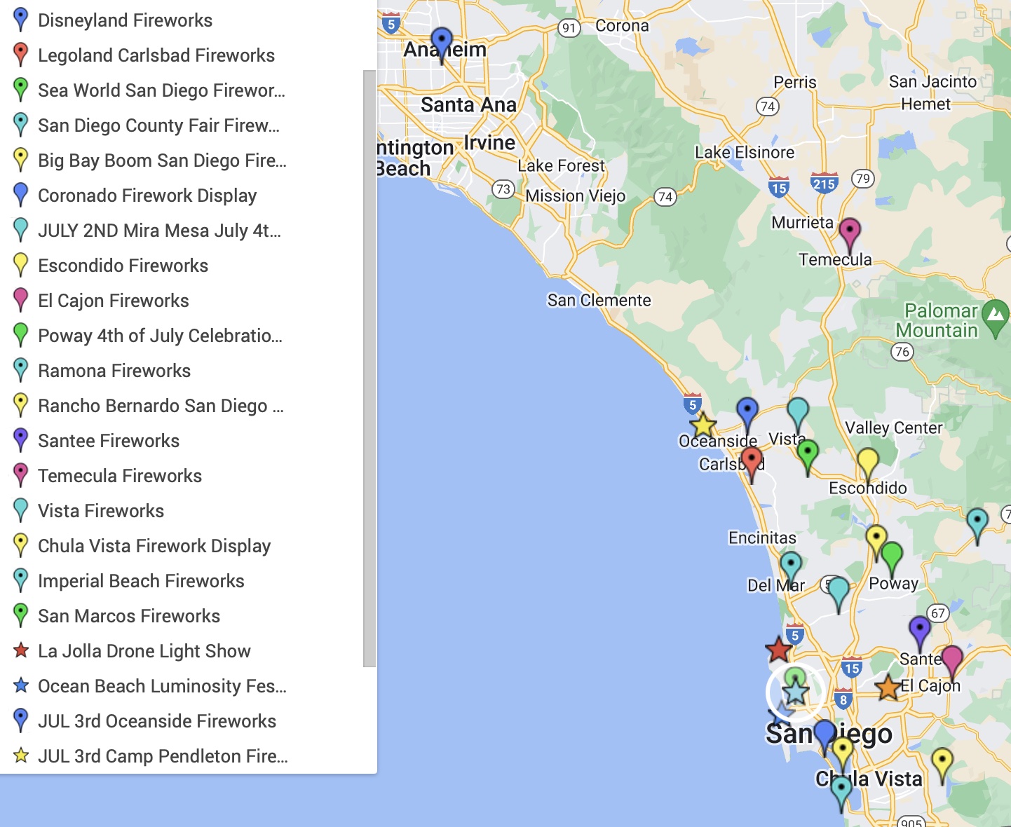 San Diego Fireworks 2019 Schedule San Diego Firework Displays